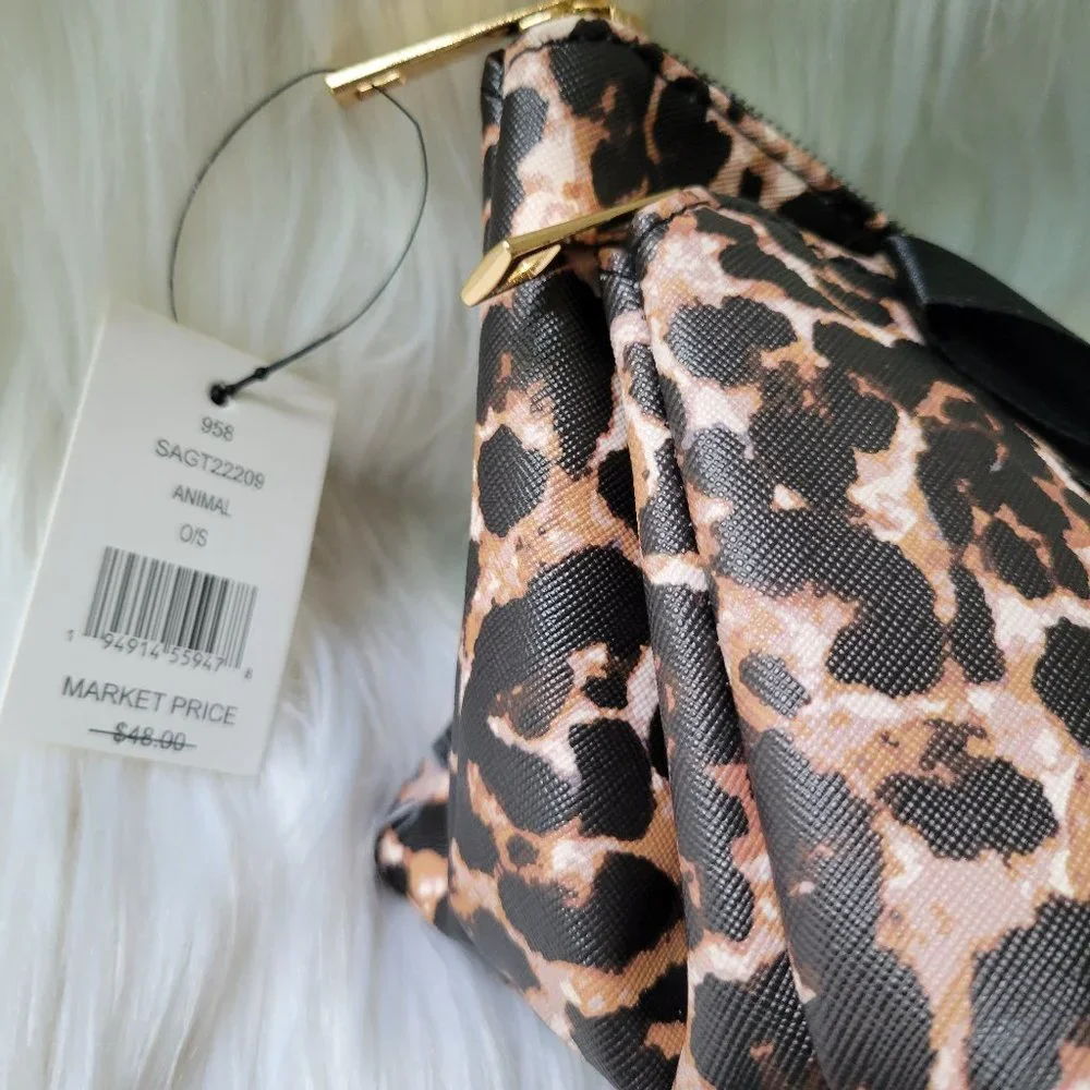 Leopard Print 2 Piece Cosmetic Bag Set